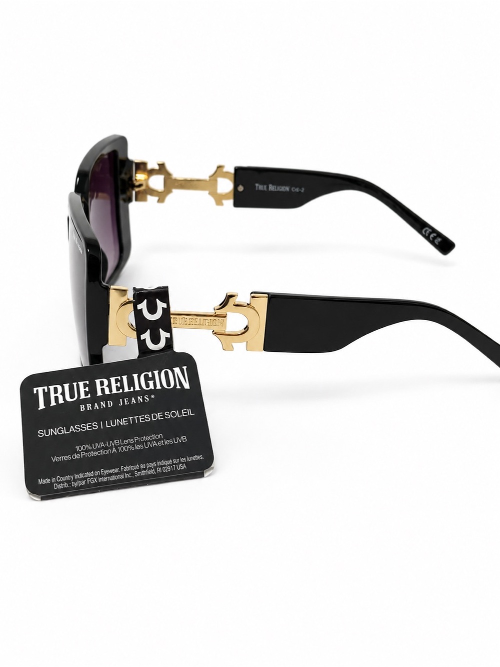 NWT True Religion Women’s Oversized Black Gradient Sunglasses100% UV Protection - Picture 7 of 7